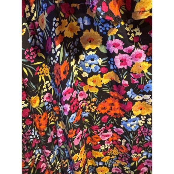 Lost + Wander Sleeveless Flora Garden Asymmetric Hem Ruffled Midi Dress XS - Picture 5 of 11